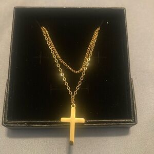 Gold Cross Pendant Necklace